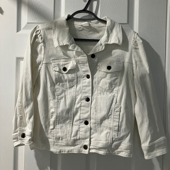 Girls White Jean Jacket - Picture 1 of 2